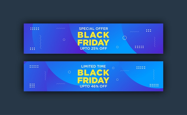 Colorful banner template for black friday