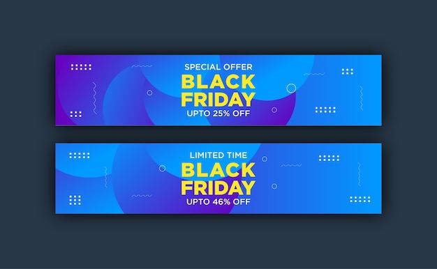 Colorful banner template for black friday