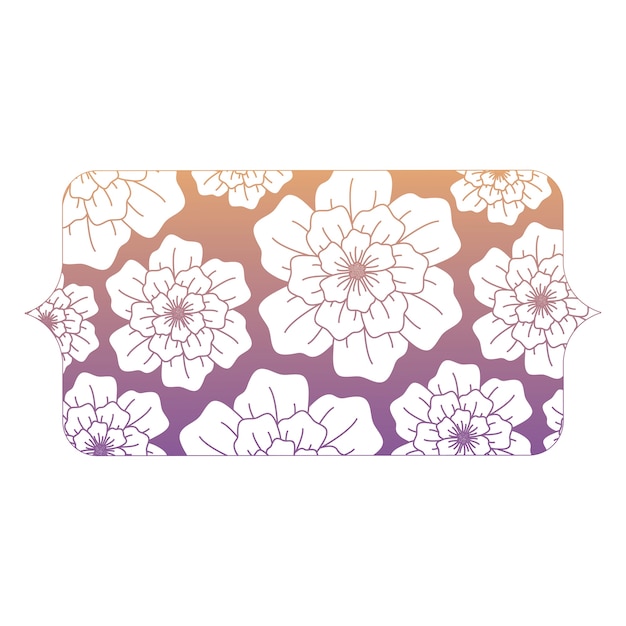 Colorful Banner with floral design over white background