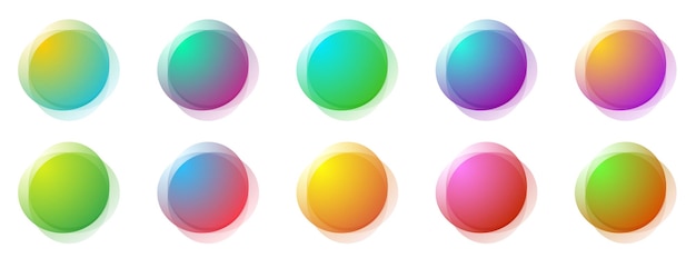 Colorful banners. Set of creative round banners. Vector illustration. Abstract background