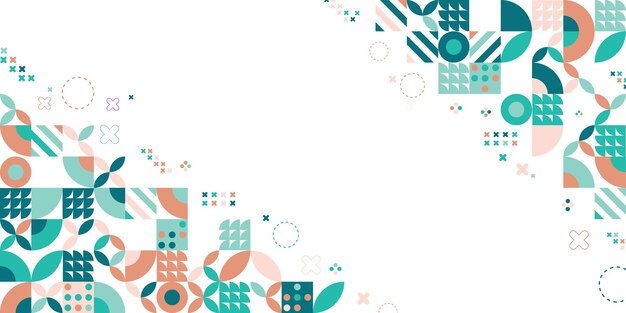 Vector colorful bauhaus background pattern