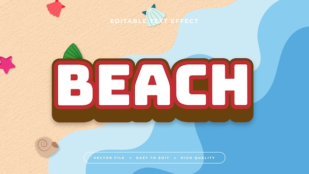 色とりどりのビーチ 3D テキストエフェクトフォントスタイル