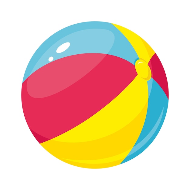 Vector colorful beach ball vector flat illustration