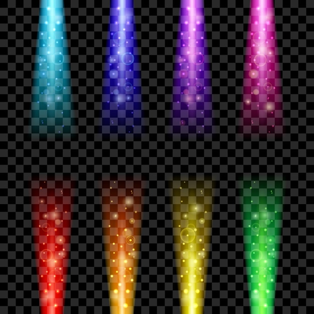 Vector colorful beam lights