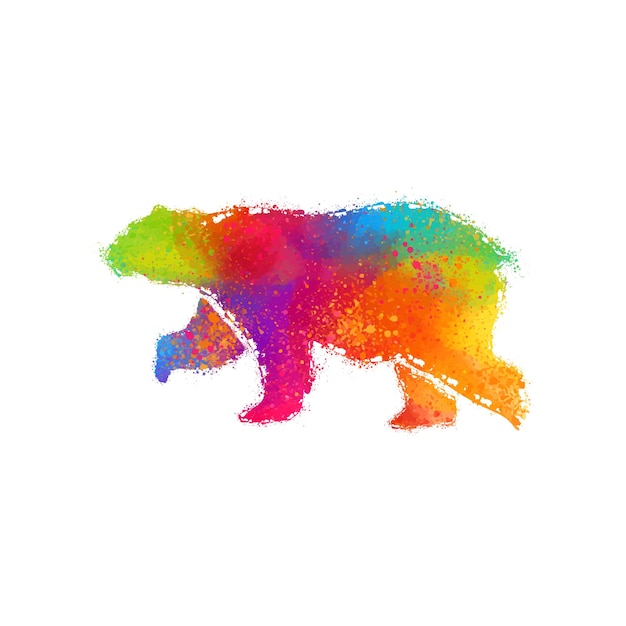 Colorful Bear Vector