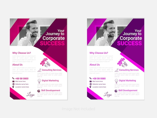 colorful beautiful corporate business flyer design template