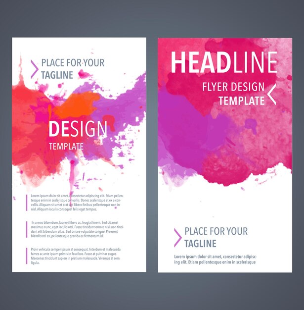 Vector colorful and beautiful front and back brochure template