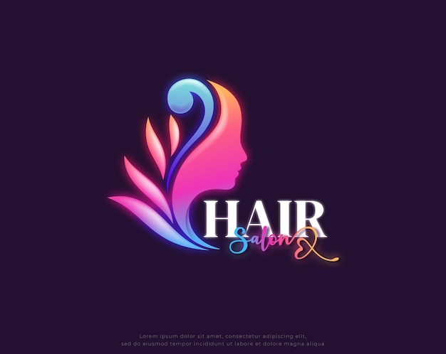 Vector colorful beauty hair salon logo design