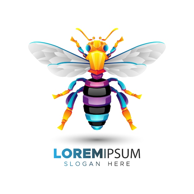 Colorful Bee Logo Template