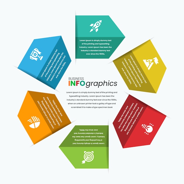 Vettore grande freccia colorata come modello di infografica