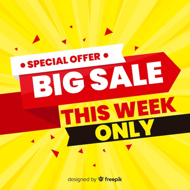 Colorful big sale composition with flat design