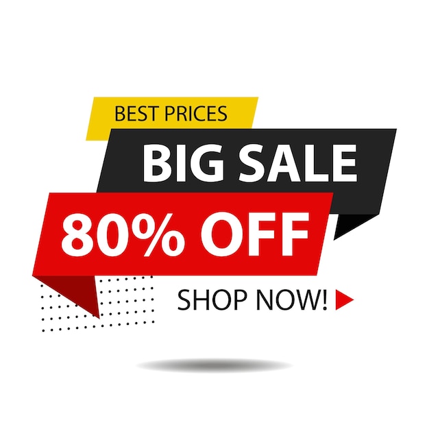 Vector colorful big sale composition with flat design