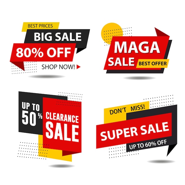 Vector colorful big sale composition with flat design