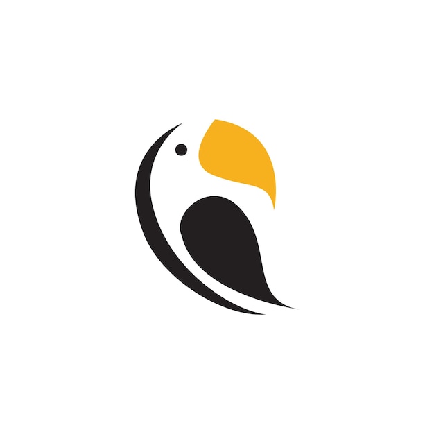 カラフルな鳥ホーンビル幾何学的なロゴシンボルアイコンベクトルグラフィックデザインイラストアイデアクリエイティブ