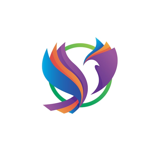 Colorful bird logo design