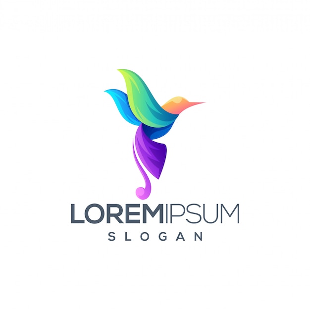 Colorful bird logo design