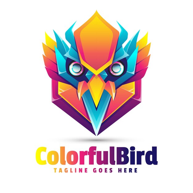 Вектор Шаблон логотипа красочные птицы