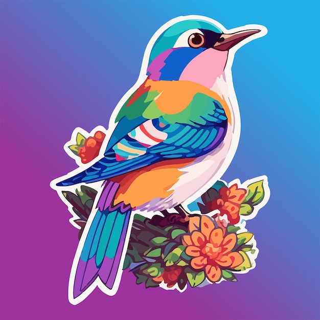 Colorful Bird sticker
