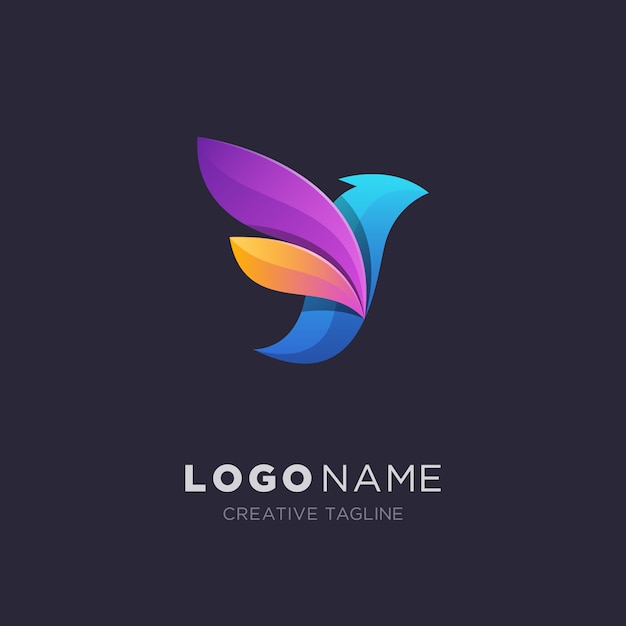 Vector colorful bird vector logo