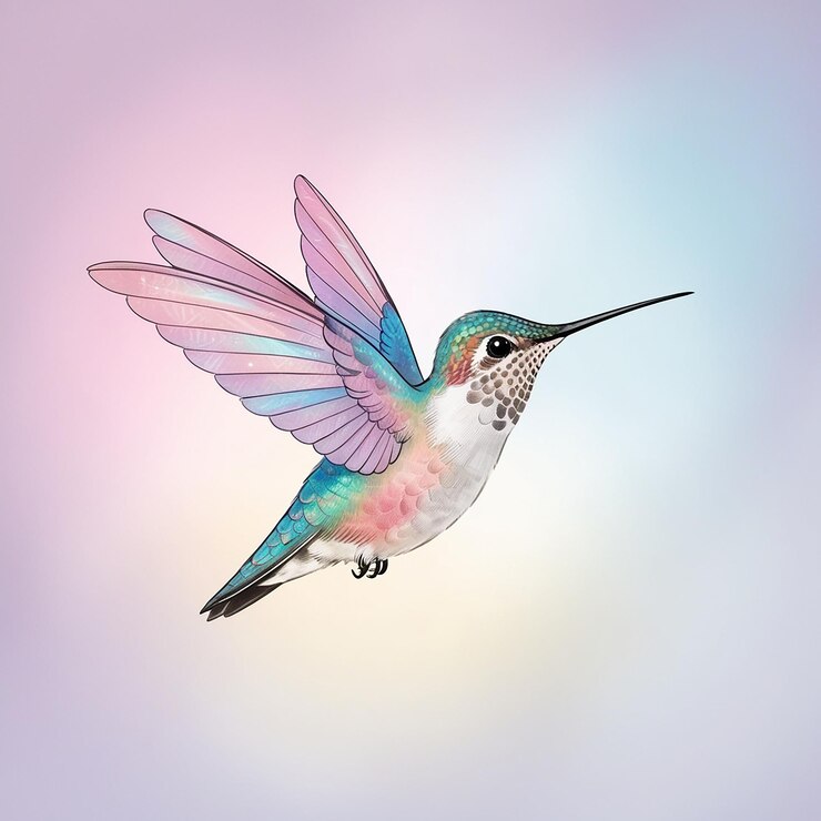 a colorful bird with a rainbow colored wings is flying in the sky
