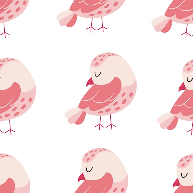 Colorful birds seamless pattern Exotic birds in different print poses Vector illustration