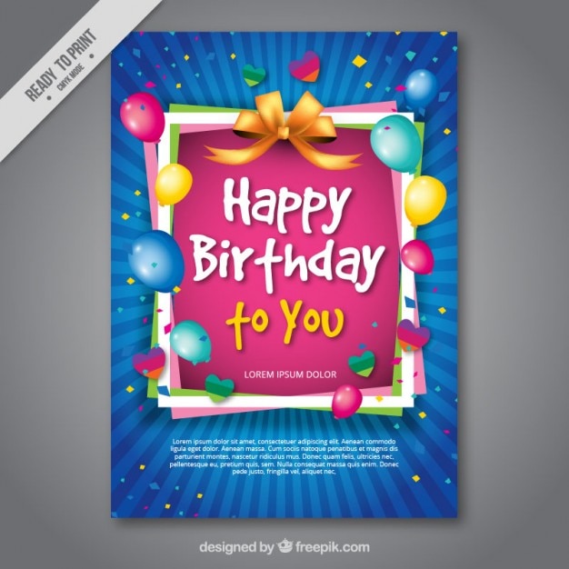 Vector colorful birthday card