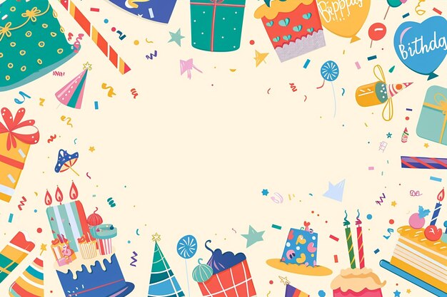 Vector colorful birthday party background elements