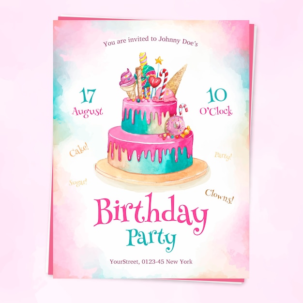 Vector colorful birthday party invitation