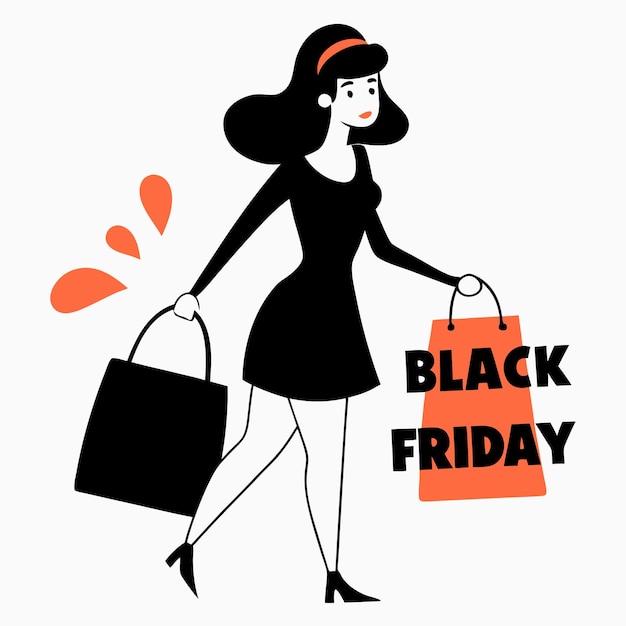 colorful black friday product illustration sets