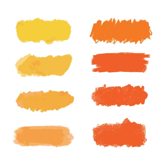 Colorful and black vector watercolor brush strokes Brush strokes Vector paintbrush set of vector