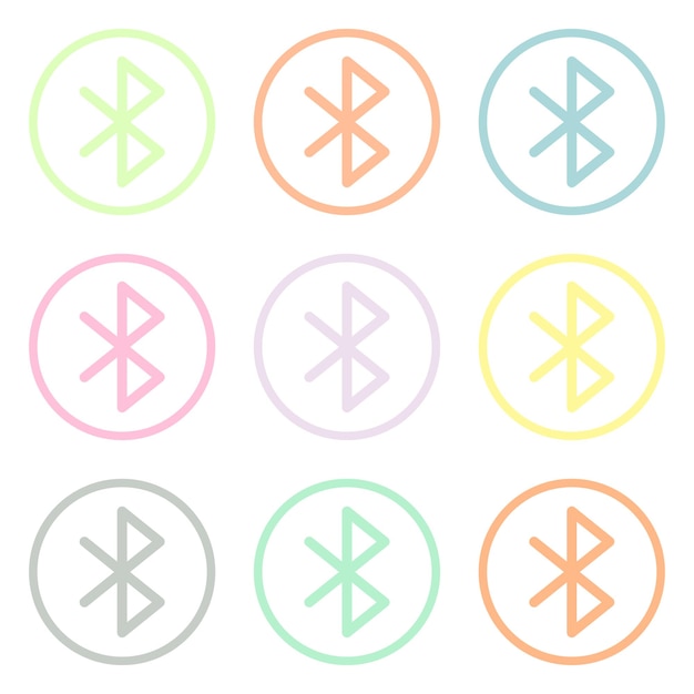 colorful bluethooth icon symbol