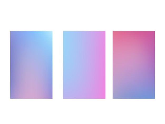 Colorful and blurred gradient template Free Vector Set of gradient cover graphic designs Free Vector