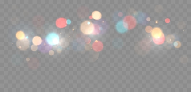 Colorful bokeh lights background blurred circle shapes vector illustration