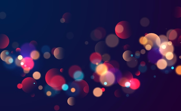 Vector colorful bokeh lights background blurred circle shapes vector illustration