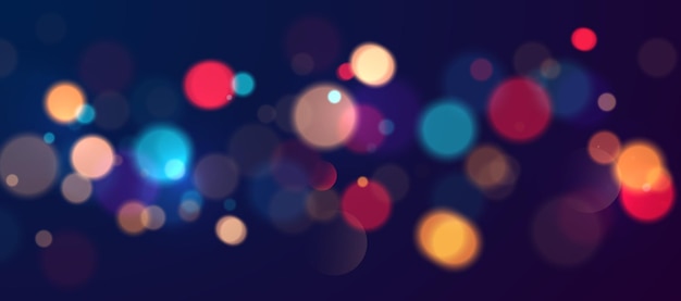 Vector colorful bokeh lights background. blurred circle shapes.