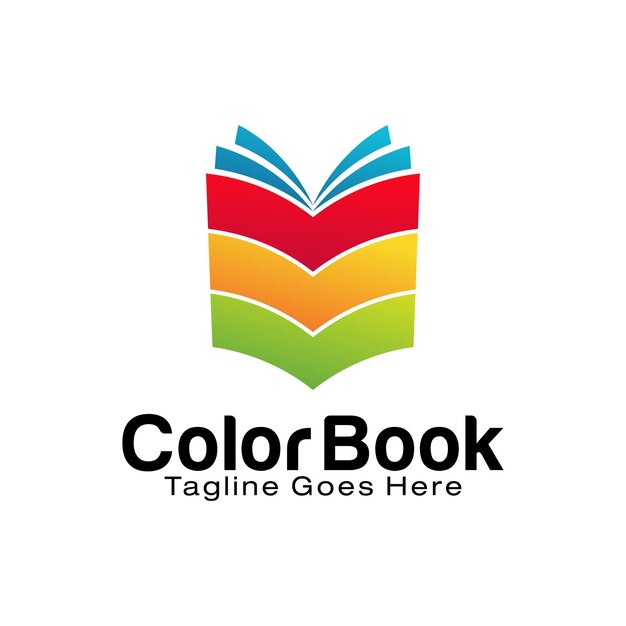 Modello di progettazione del logo del libro colorato