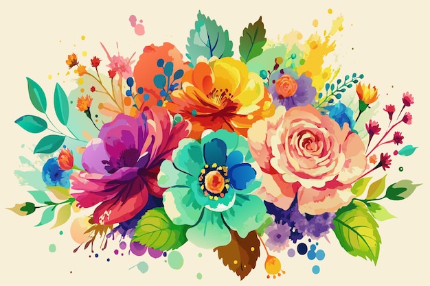 A colorful bouquet of flowers with a splash of color