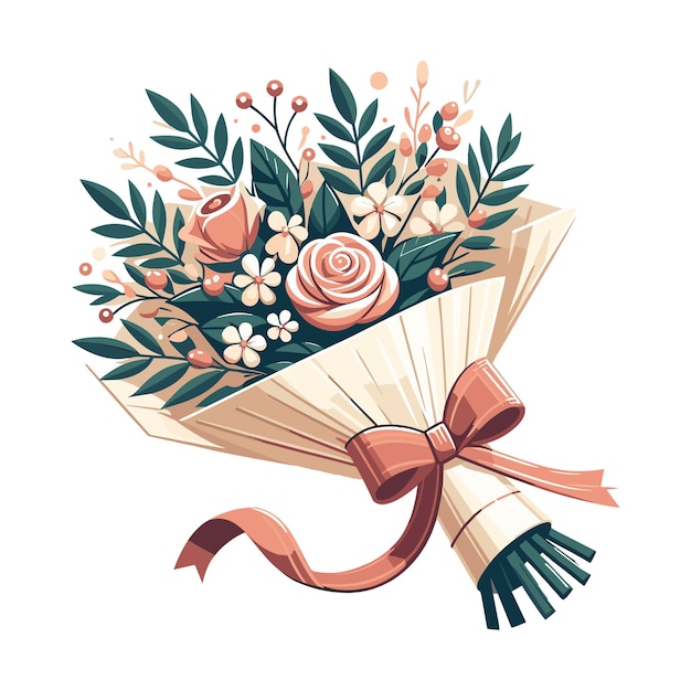 Красивый букет весенних свежих цветов, упакованный в подарочную бумагу Красивые цветочные букеты