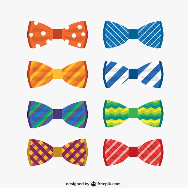Vector colorful bow ties collection