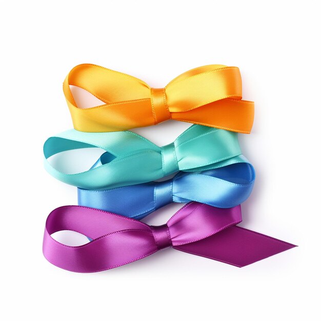 Vector a colorful bow with a yellow ribbon on it