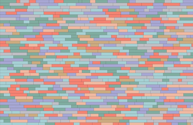 Vector colorful bricks seamless pattern