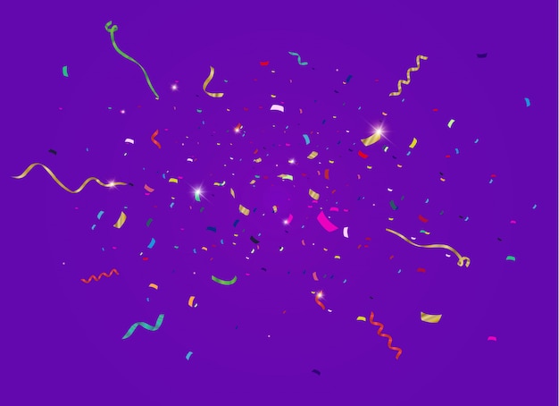 Colorful bright confetti isolated