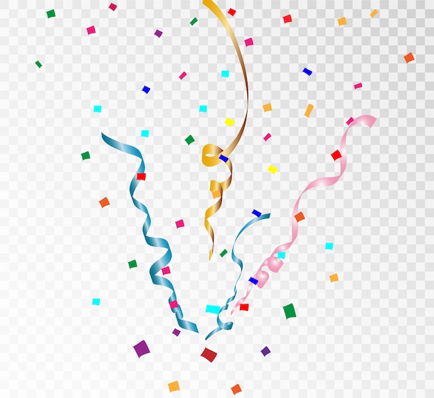 Vector colorful bright confetti isolated