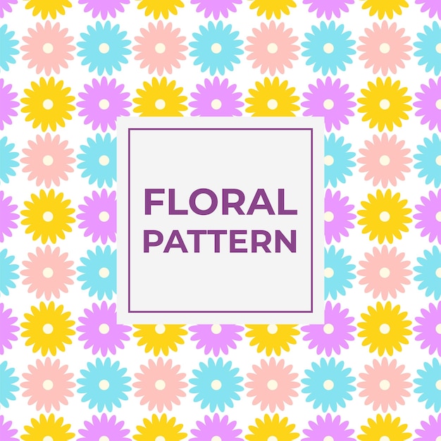 Colorful Bright Floral Pattern For Background Package Flat Style Vector Illustration With Flowers