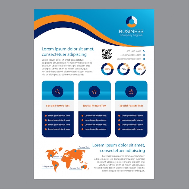 Vector colorful brochure for multiple business