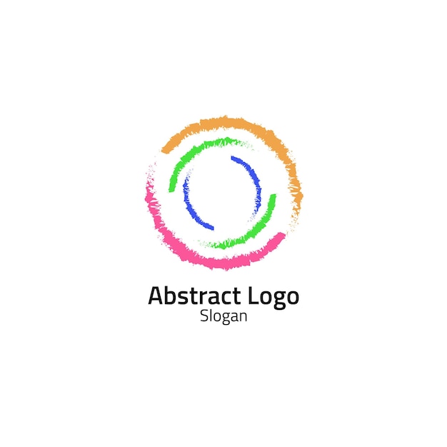 Vector colorful brush spray circle abstract logo.