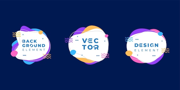 Vector colorful bubble fluid shape element design for text tittle presentation banner illustration