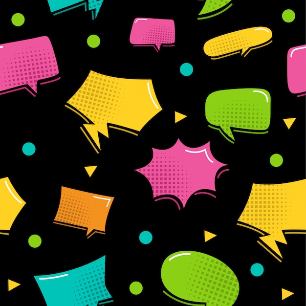 Colorful bubble speech seamless pattern