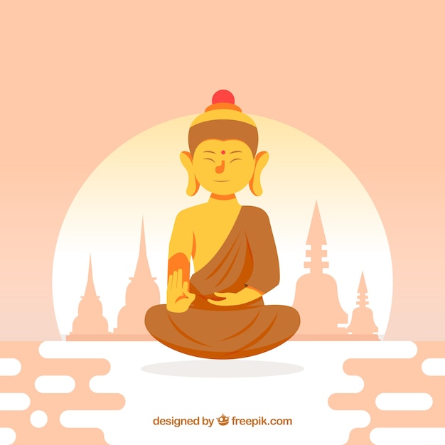 Vector colorful budha with flat design