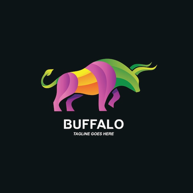 Design del logo bufalo colorato